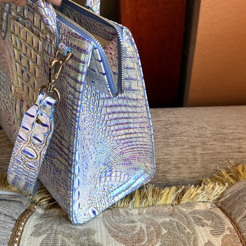 NWOT BRAHMIN CAROLINE satchel in Mulberry - Picture 3 of 12
